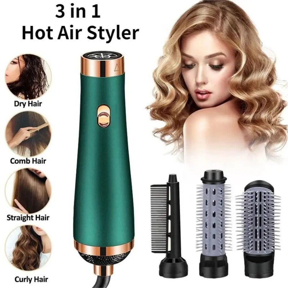 Multifunctional 3-In-1 Hair Dryer Brush With Replaceable Combs | فرشاة تجفيف الشعر 3 في 1 متعددة الوظائف مع مشط قابل للتبديل
