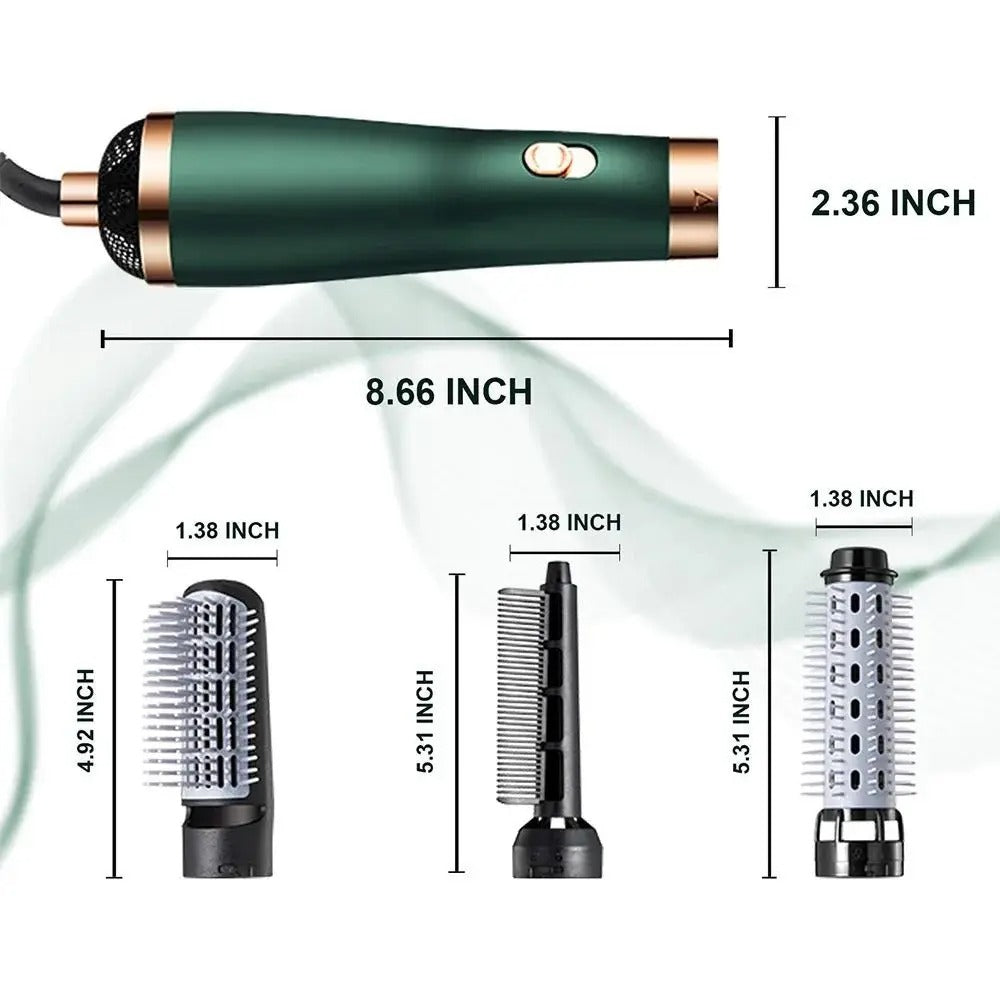 Multifunctional 3-In-1 Hair Dryer Brush With Replaceable Combs | فرشاة تجفيف الشعر 3 في 1 متعددة الوظائف مع مشط قابل للتبديل
