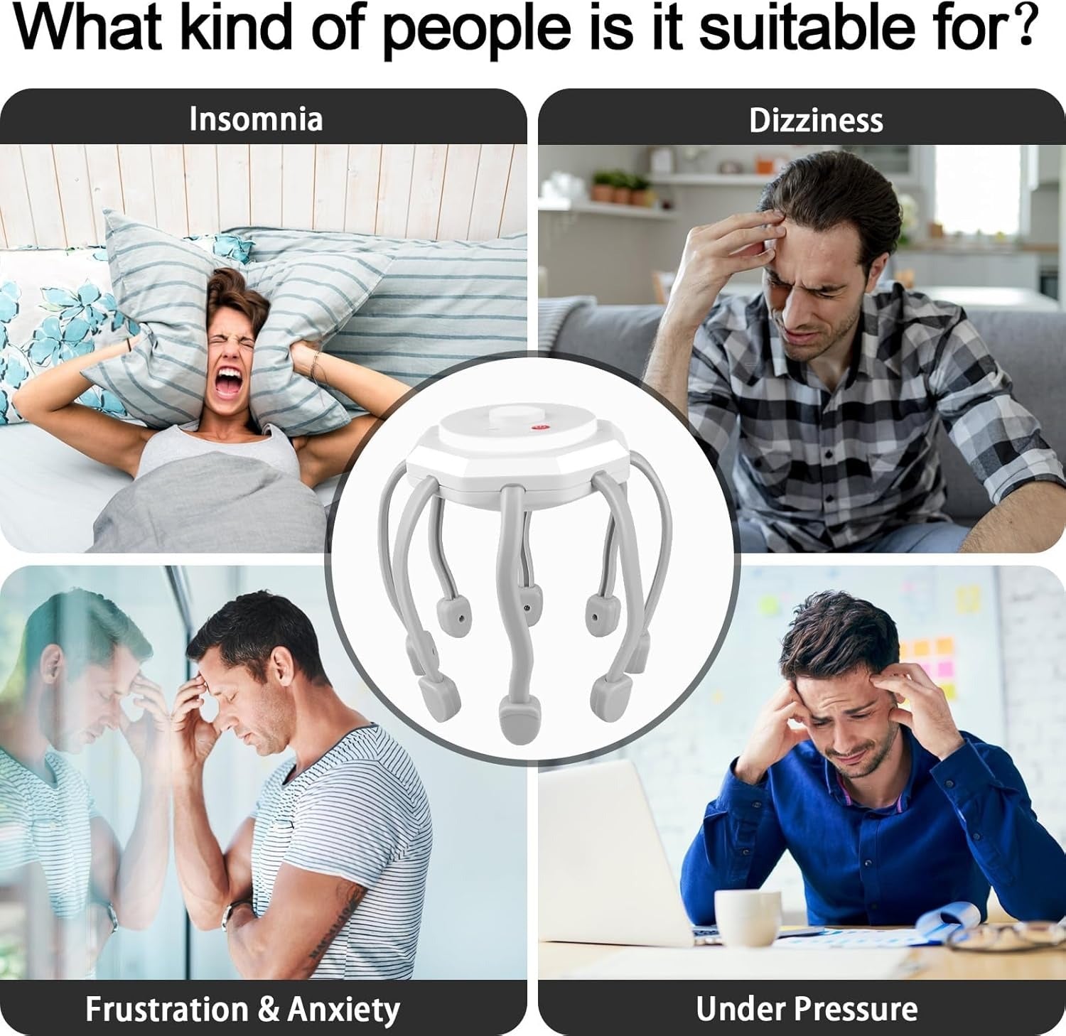 Hair Scalp Massager With 8 Vibrating Contacts | مدلك فروة الرأس مع 8 نقاط اهتزاز