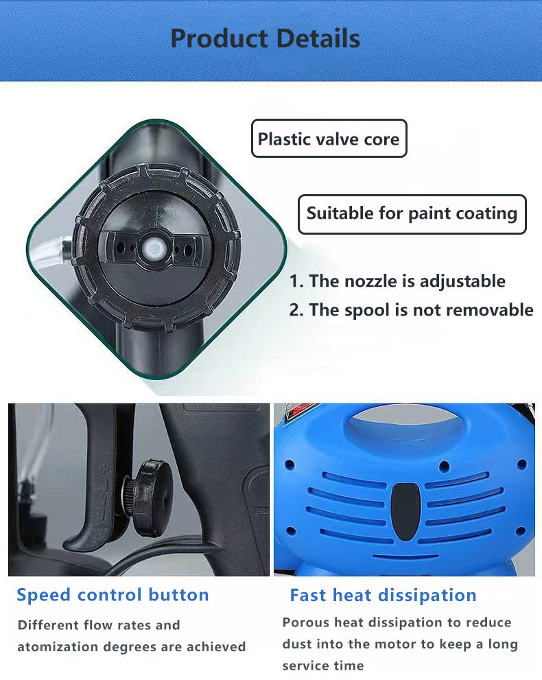 MULTIFUNCTIONAL HIGH-PRESSURE ELECTRIC SPRAY GUN | 800ML PAINT GUN FOR HOME & PROFESSIONAL USE | ADJUSTABLE NOZZLE & HIGH-PRESSURE TECHNOLOGY