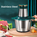 ELECTRIC MEAT GRINDER & CHOPPER 2-SPEED MINCER WITH 3L STAINLESS STEEL CAPACITY. MULTI-FUNCTION FOOD PROCESSOR & KITCHEN SLICER.
