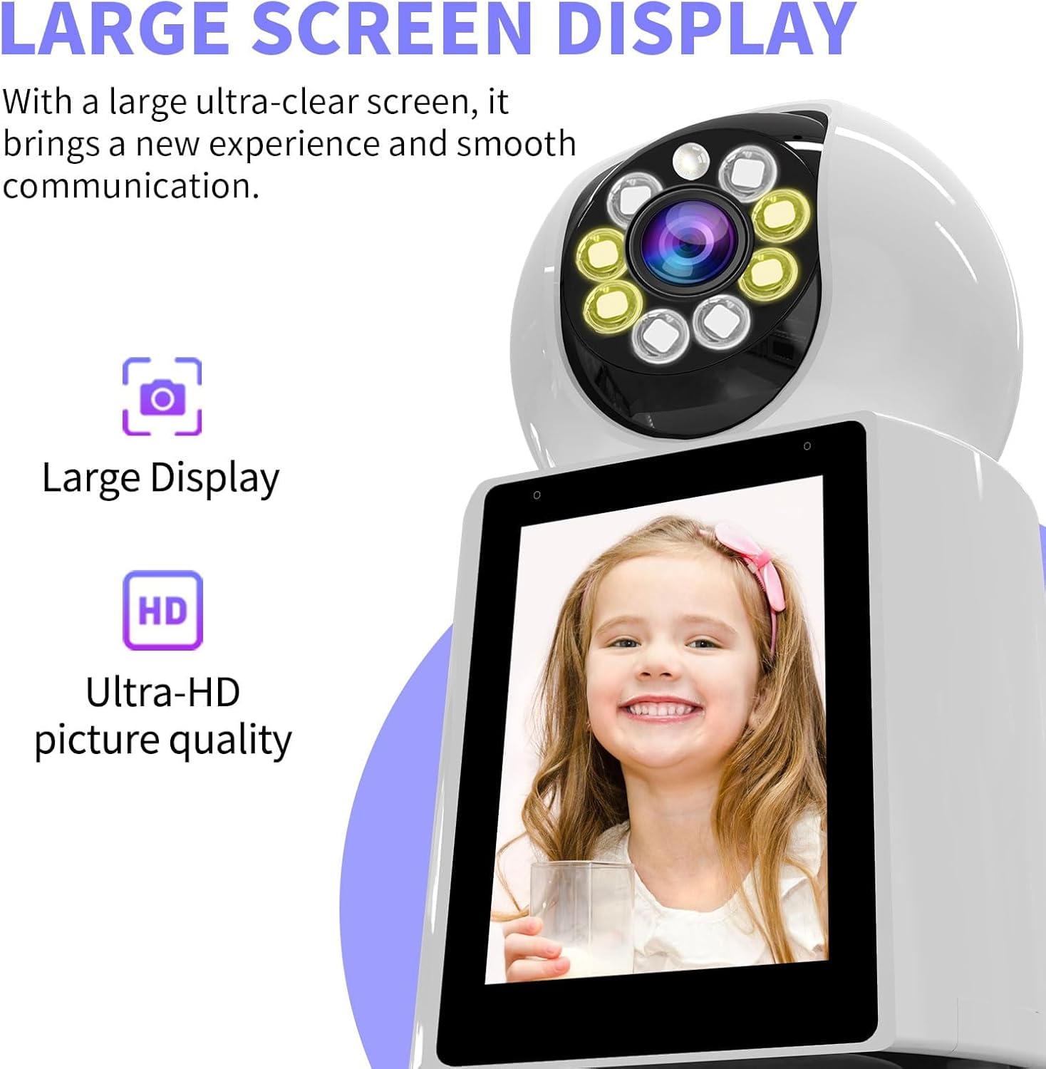 4K HD INDOOR SECURITY CAMERA - 360° PET/BABY/NANNY CAM WITH NIGHT VISION, 2-WAY AUDIO & MOTION ALERTS, APP CONTROLLED