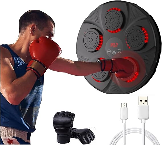 MUSIC BOXING MACHINE | SMART ELECTRONIC PUNCHING EQUIPMENT WITH LED SCREEN & REACTION TARGET FOR HOME EXERCISE