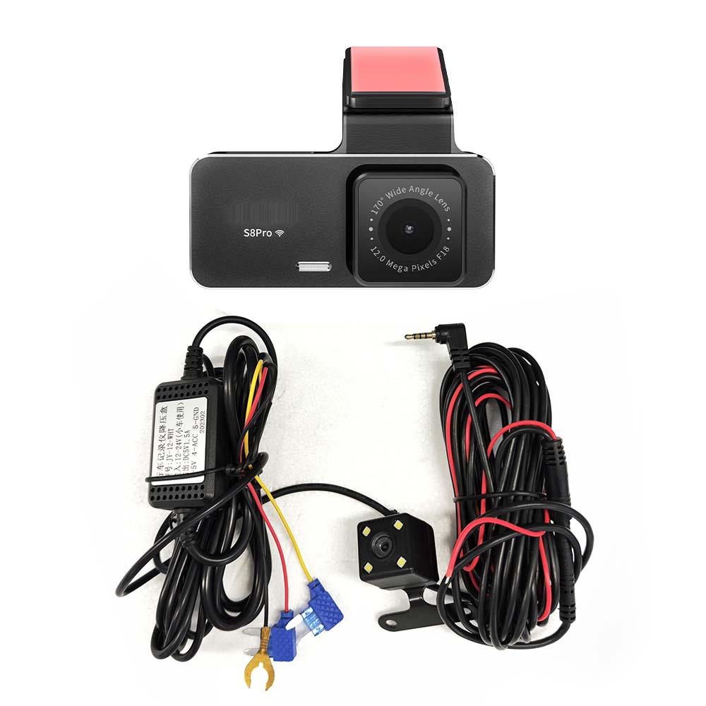 2K+1080P DUAL DASH CAM - FRONT & REAR CAR CAMERA WITH WIFI, PARKING MODE & 256GB SUPPORT