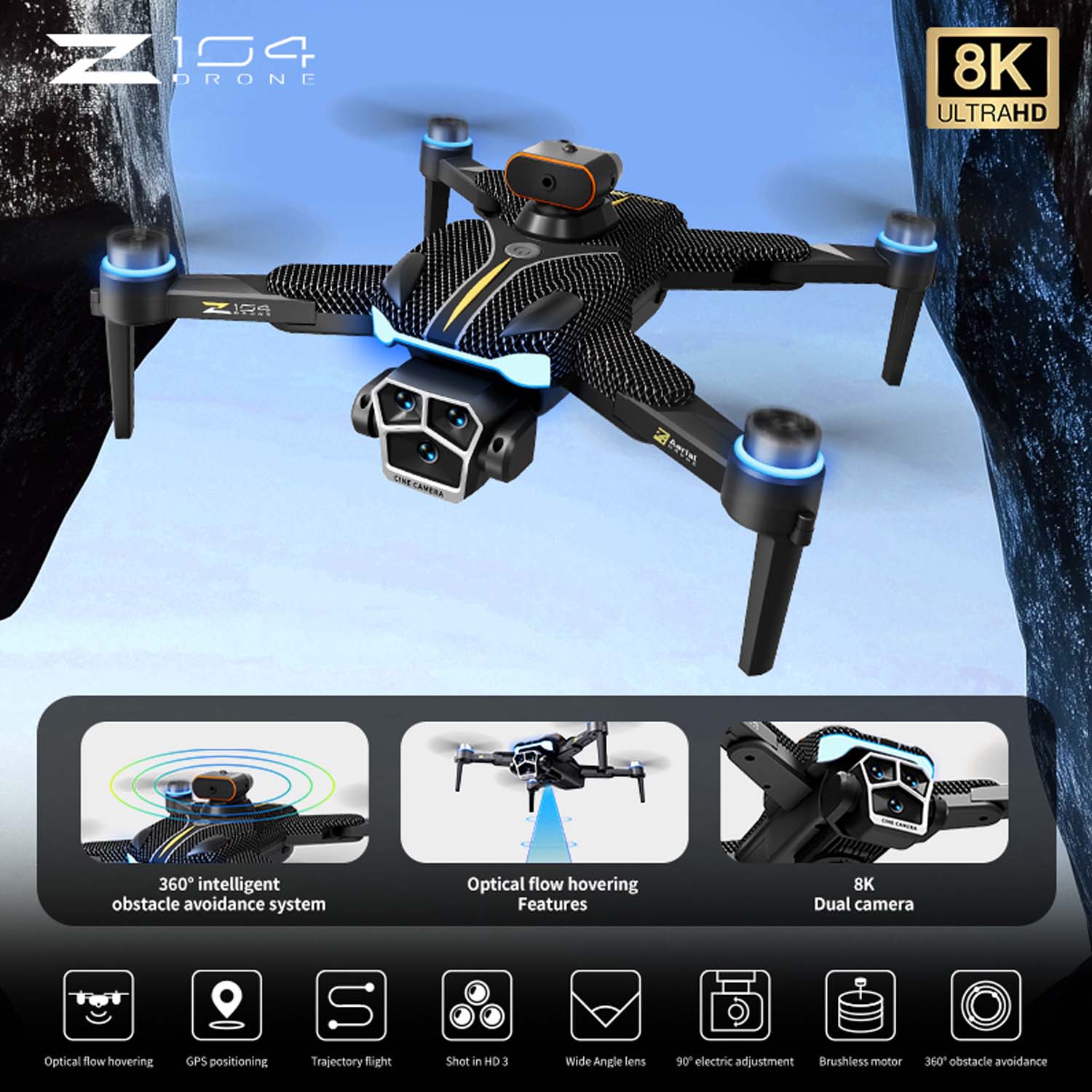 Z104 Drone With Screen | طائرة بدون طيار مع شاشة
