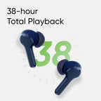 T100 BUDS TRUE WIRELESS EARBUDS - 10MM BASS BOOST, 38H PLAYBACK, AI ENC, 88MS LOW LATENCY, IPX5 WATER RESISTANT - PREMIUM SOUND